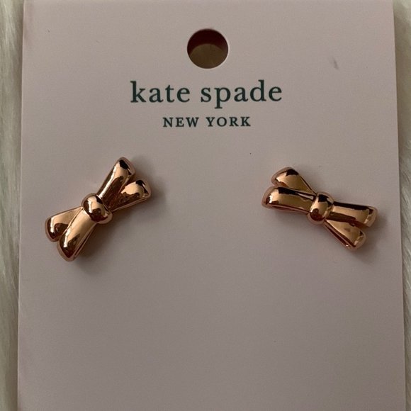 KATE SPADE Double Bow Stud Earrings in Rose Gold - Picture 1 of 1